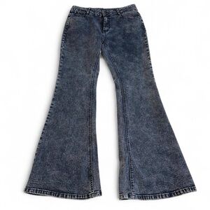 Acid Wash Flare Bell Bottom Jeans Women’s 12 Western Grunge Boho Festival Denim